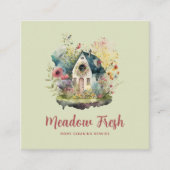 Schattigee schoonmaakdienst Floral Vierkante Visitekaartje (Voorkant)