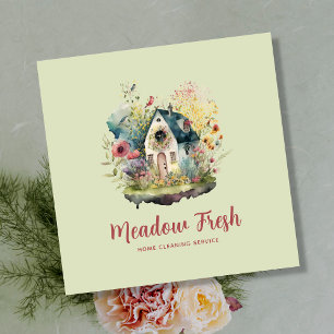 Schattigee schoonmaakdienst Floral Vierkante Visitekaartje