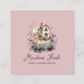Schattigee schoonmaakdienst Floral Vierkante Visitekaartje (Voorkant)