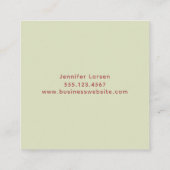 Schattigee schoonmaakdienst Floral Vierkante Visitekaartje (Achterkant)