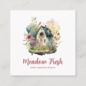 Schattigee schoonmaakdienst Floral Vierkante Visitekaartje (Voorkant)