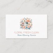 Schattigee schoonmaakdienst Floral Visitekaartje (Voorkant)