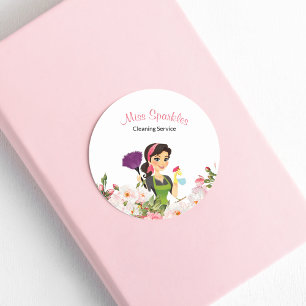 Schattigee schoonmaakdienst Maid Business Sticker