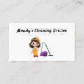 Schattigee schoonmaakdienst Maid Vacuum Visitekaartje (Voorkant)