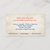 Schattigee schoonmaakdiensten voor lachhuizen visitekaartje (Achterkant)