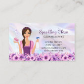 Schattigee schoonmaakservice Maid Floral Visitekaartje (Voorkant)
