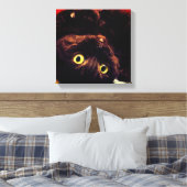 Schattigee Schotse Fold Munchkin Cat Canvas Afdruk (Insitu (Slaapkamer))