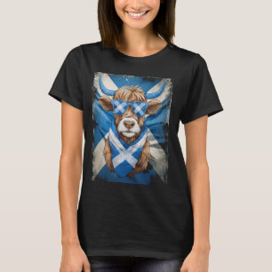 Schattigee Schotse Hoogland Koe Scotland Flag T-shirt