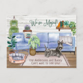 Schattigee Schotse Terriër Gezellig Nieuw Huis Ver Aankondigingskaart (Voorkant)