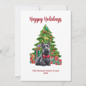 Schattigee Schotse Terriër Hond Familie Kerst Feestdagenkaart (Voorkant)