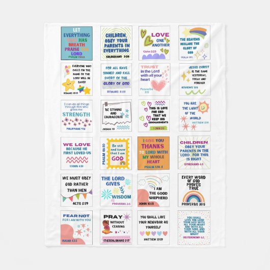 Schattigee Schrift kinder herinnering Bijbelvers Fleece Deken (Voorkant)