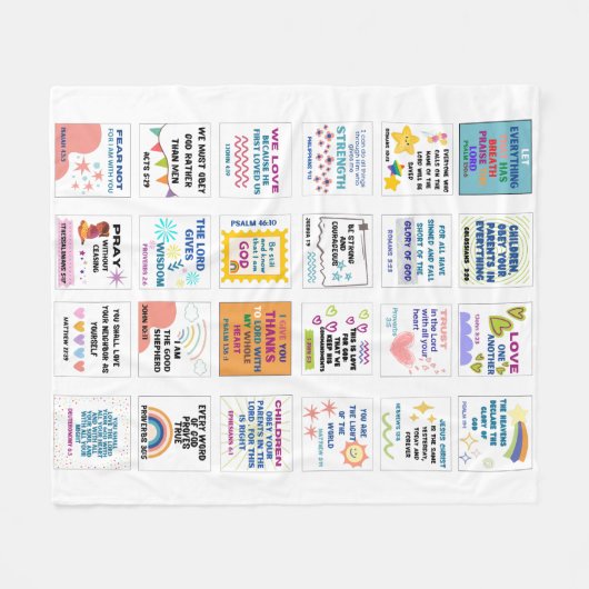 Schattigee Schrift kinder herinnering Bijbelvers Fleece Deken (Voorkant (Horizontaal))