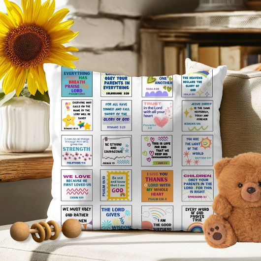 Schattigee Schrift kinder herinnering Bijbelvers Kussen