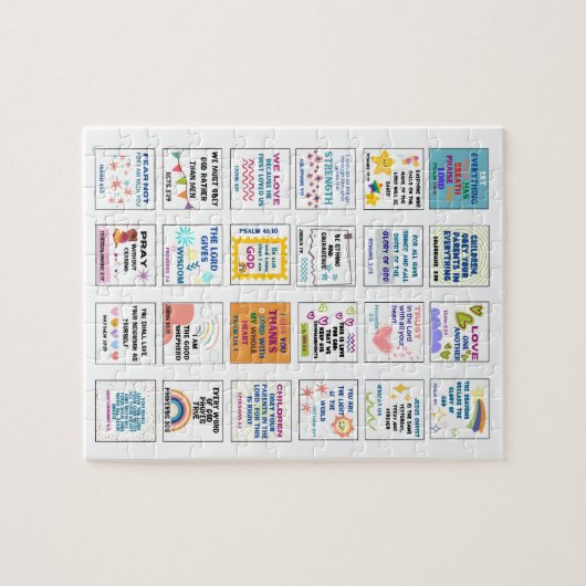 Schattigee Schrift kinder herinnering Bijbelvers Legpuzzel (Horizontaal)