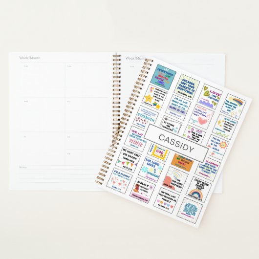 Schattigee Schrift kinder herinnering Bijbelvers Planner (Display)