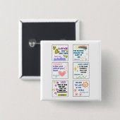 Schattigee Schrift kinder herinnering Bijbelvers Vierkante Button 5,1 Cm (Voorkant /achterkant)