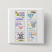 Schattigee Schrift kinder herinnering Bijbelvers Vierkante Button 5,1 Cm (Voorkant)