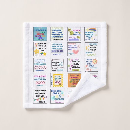 Schattigee Schrift kinder herinnering Bijbelvers Washandje (Wasdoekje)