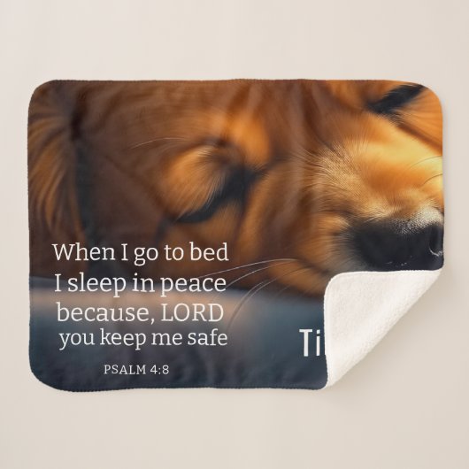 Schattigee Schrift Puppy Sherpa Deken (Voorkant (horizontaal))