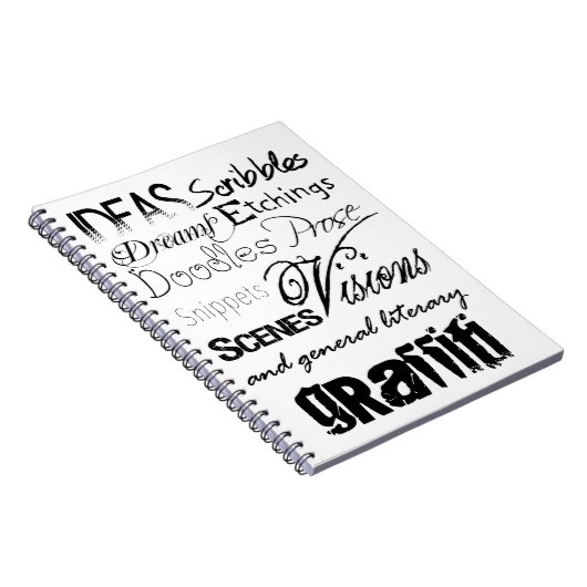 Schattigee schrijftypografie Graffiti Scribbles Notitieboek (Rechterzijde)