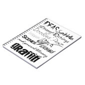 Schattigee schrijftypografie Graffiti Scribbles Notitieboek (Linkerzijde)