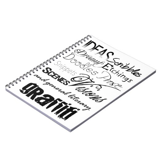 Schattigee schrijftypografie Graffiti Scribbles Notitieboek (Linkerzijde)