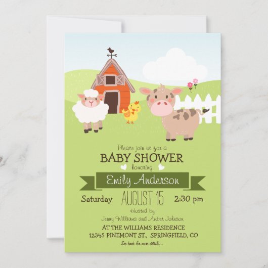 Schattigee Schuur & Boerderijdieren, Boer Thema Ba Kaart (Voorkant)