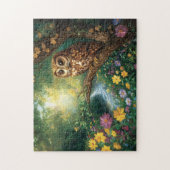 Schattigee schuur uil betoverde bos kunst legpuzzel (Verticaal)