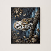 Schattigee schuur Uil in Moonlight Legpuzzel (Verticaal)