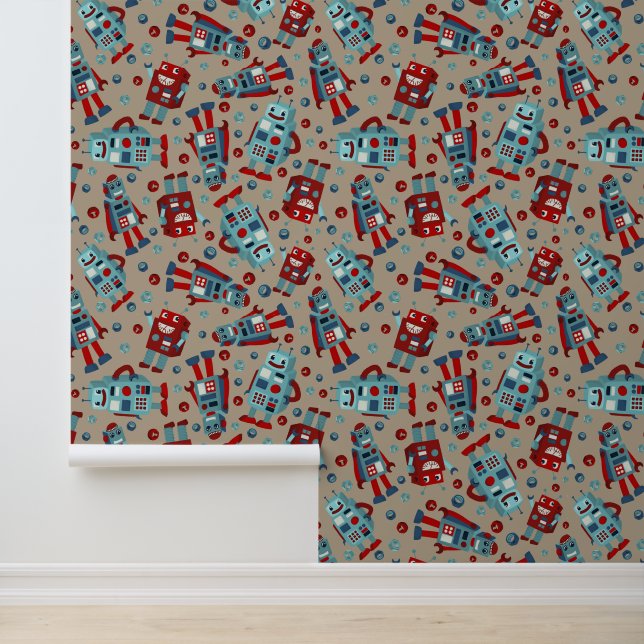 Schattigee sci-fi-thema's voor retro-robots behang (Applicatie)