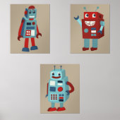 Schattigee sci-fi-thema's voor retro-robots muurkunst sets (Voorkant)