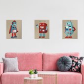 Schattigee sci-fi-thema's voor retro-robots muurkunst sets (Woonkamer)