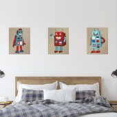 Schattigee sci-fi-thema's voor retro-robots muurkunst sets (Slaapkamer)