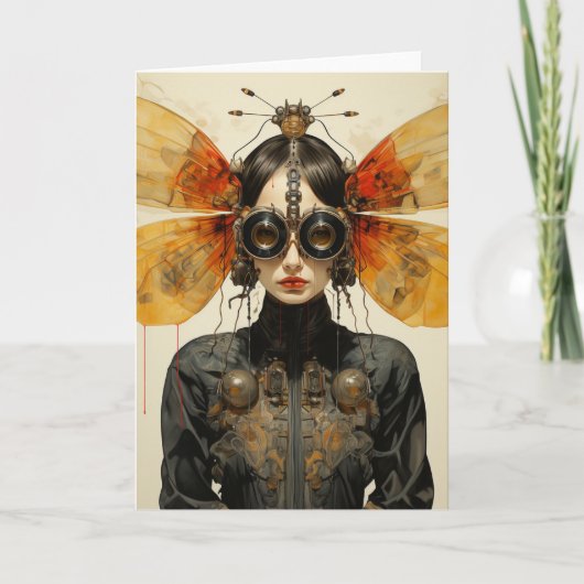 Schattigee Scifi Bug Lady Alle gelegenheden Kaart (Voorkant)