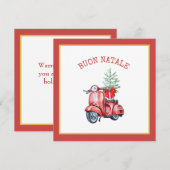 Schattigee Scooter Buon Natale Vakantie Groet Feestdagenkaart (Voorkant / Achterkant)