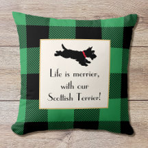 Schattigee Scottie Dog Buffalo Plaid Groen