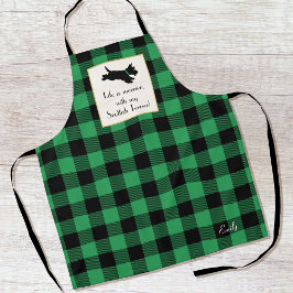 Schattigee Scottie Dog Buffalo Plaid Groen Schort