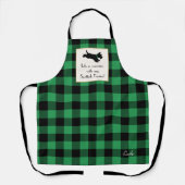Schattigee Scottie Dog Buffalo Plaid Groen Schort (Voorkant)