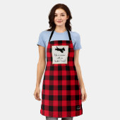 Schattigee Scottie Dog Buffalo Plaid Rood Schort (Gedragen)