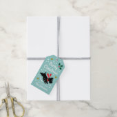 Schattigee Scottie Dog Christmas Custom Name Mint Cadeaulabel (Met Touw)