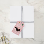 Schattigee Scottie Dog Christmas Custom Name Pink Cadeaulabel (Met Touw)