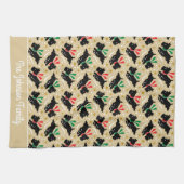 Schattigee Scottie Dog Familienaam Snow Fun Patter Theedoek (Horizontaal)