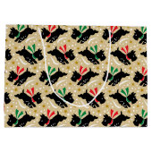 Schattigee Scottie Dog Fun Snow Retro Patroon Goud Groot Cadeauzakje (Achterkant)