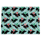 Schattigee Scottie Dog Fun Snow Retro Patroon Mint Groot Cadeauzakje (Voorkant)