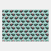 Schattigee Scottie Dog Fun Snow Retro Patroon Set Inpakpapier Vel (Voorkant 2)