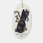 Schattigee Scottie Spelen Bagpipes Personaliseren Keramisch Ornament (Rechts)