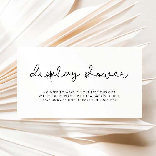 Schattigee Script Display Shower Informatiekaartje