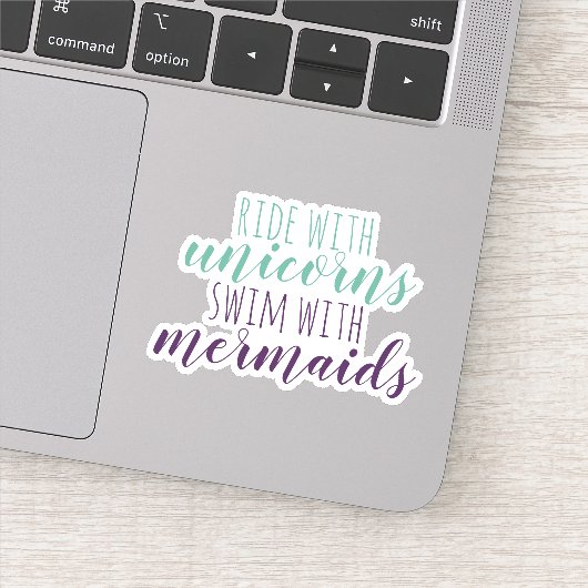 Schattigee Script Ride met Eenhoorns Zwemmen met Z Sticker (Detail)