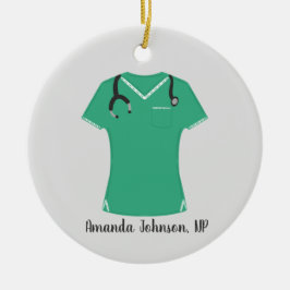 Schattigee Scrubs Nurse Keramisch Ornament