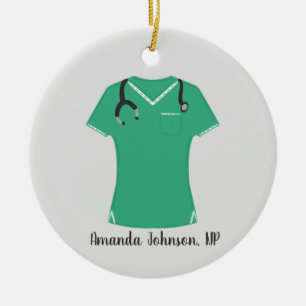 Schattigee Scrubs Nurse Keramisch Ornament